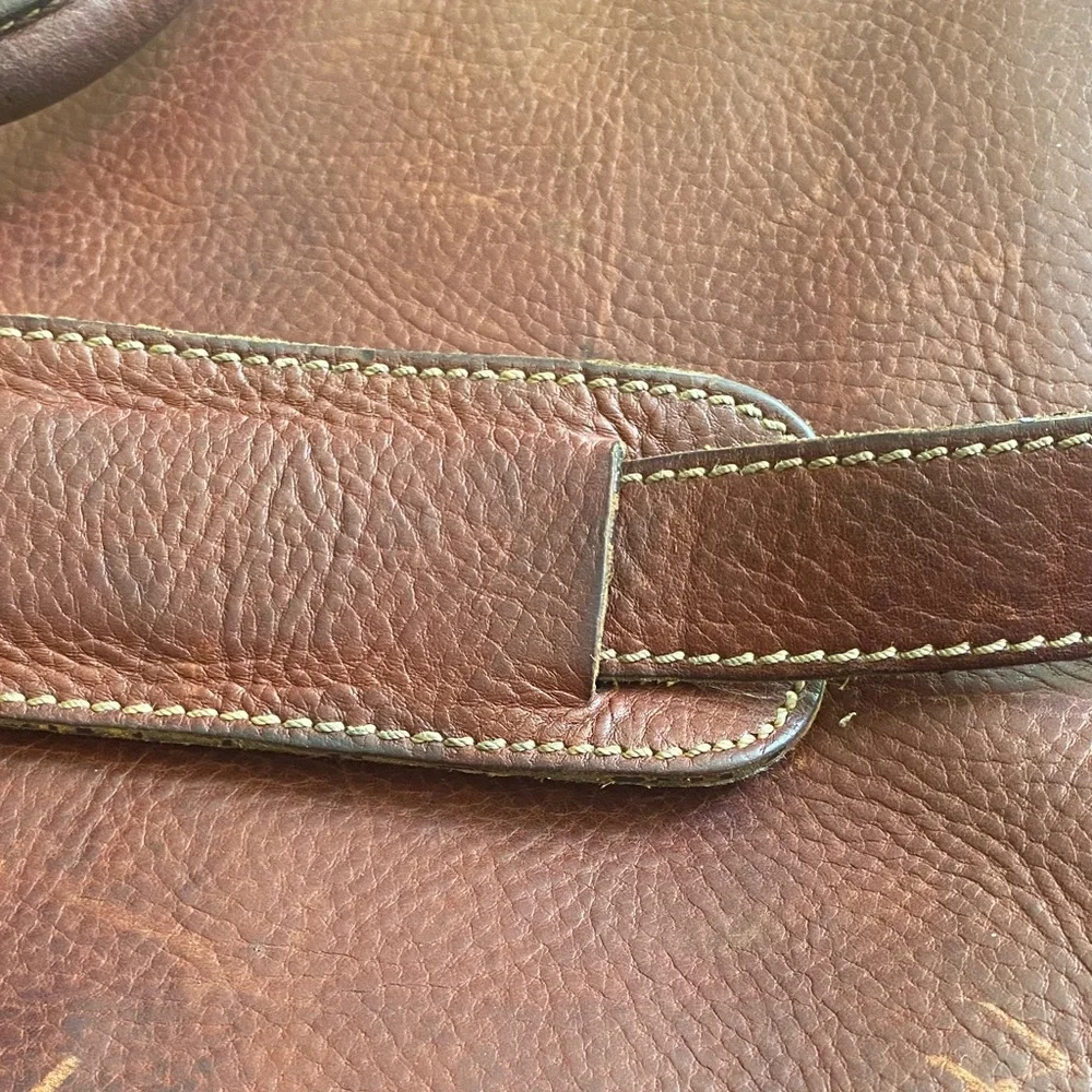 Leather Briefcase in Brown with Brass Accents